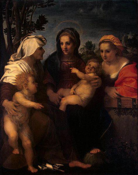 Andrea del Sarto Madonna and Child with Sts Catherine, Elisabeth and John the Baptist Germany oil painting art